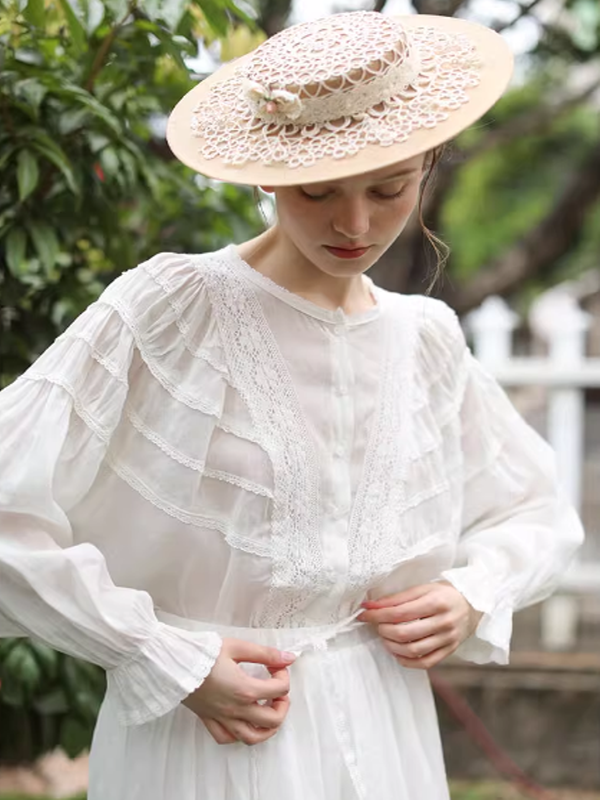 Vintage Lace White Blouse