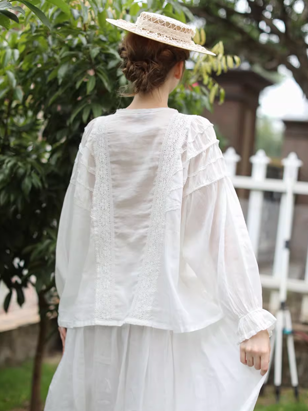 Vintage Lace White Blouse