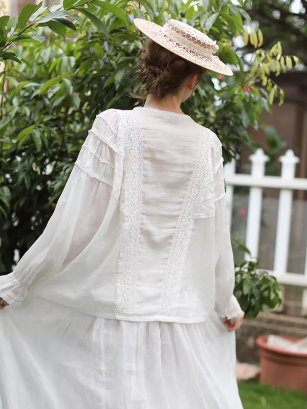 Vintage Lace White Blouse