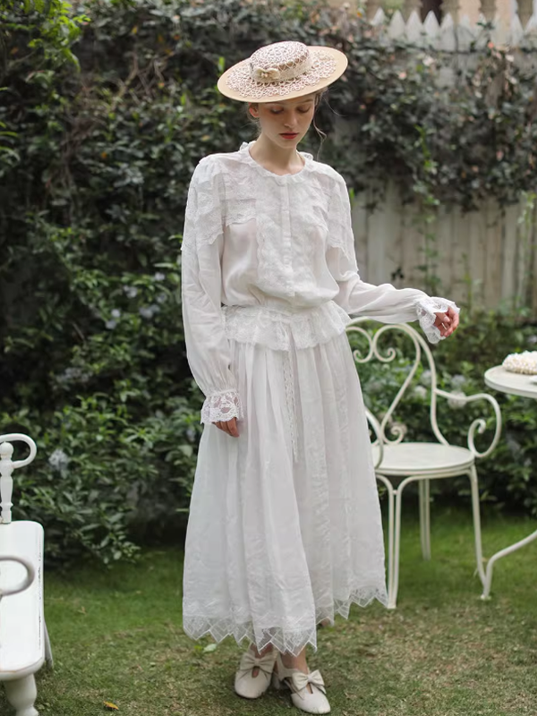 Enchanted Garden White Lace Blouse