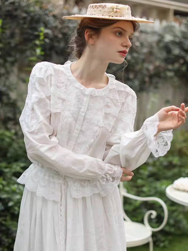 Enchanted Garden White Lace Blouse