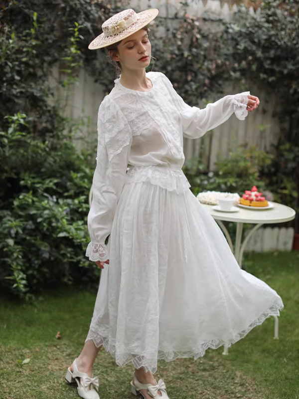 Enchanted Garden White Lace Blouse