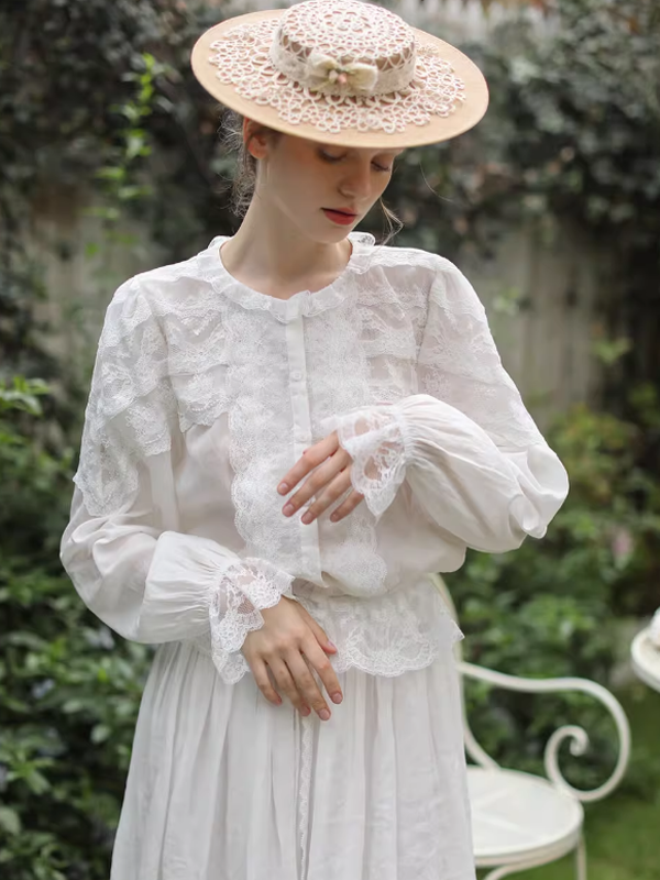 Enchanted Garden White Lace Blouse