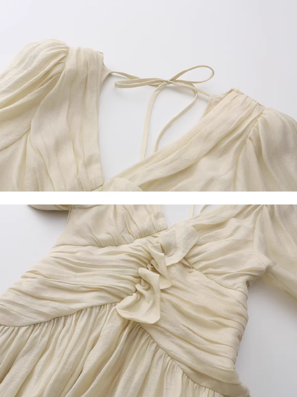 Vintage Ivory Frill Long Dress