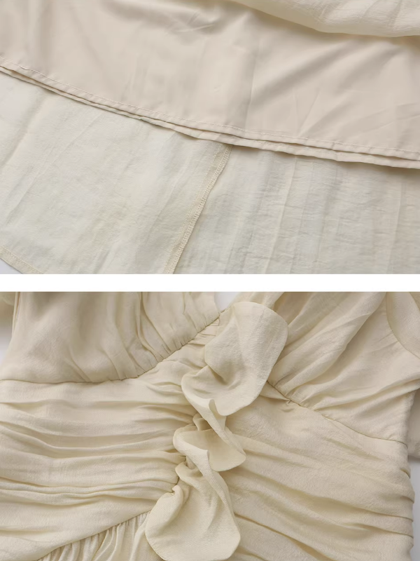 Vintage Ivory Frill Long Dress