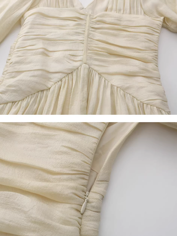 Vintage Ivory Frill Long Dress