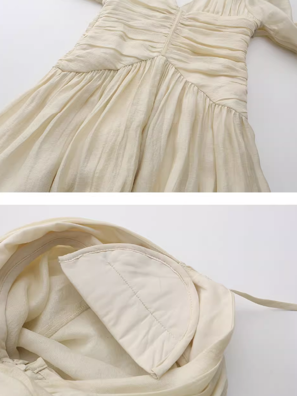 Vintage Ivory Frill Long Dress