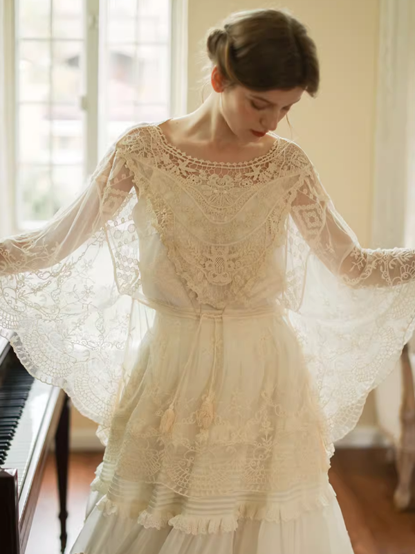 Ivory Blossom Cape Blouse