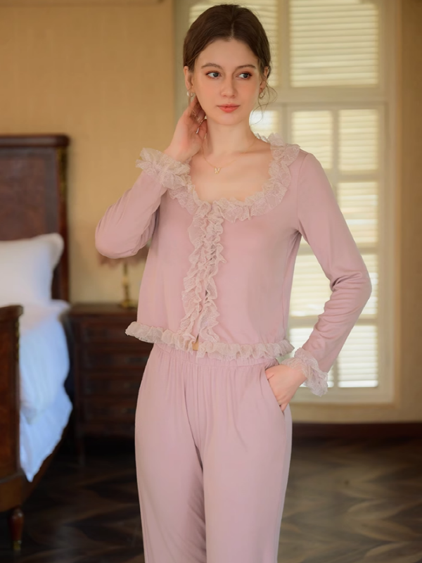 Soft Pink Purple Princess Frill Pajama