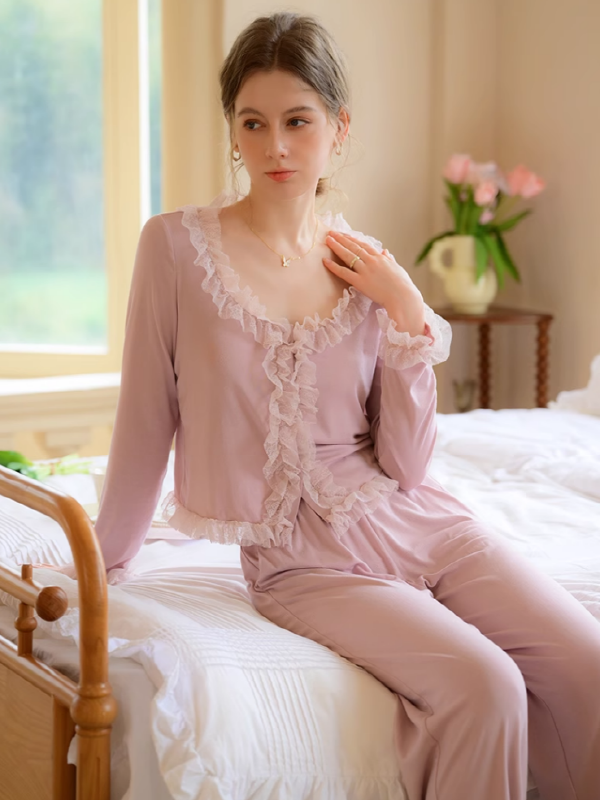 Soft Pink Purple Princess Frill Pajama