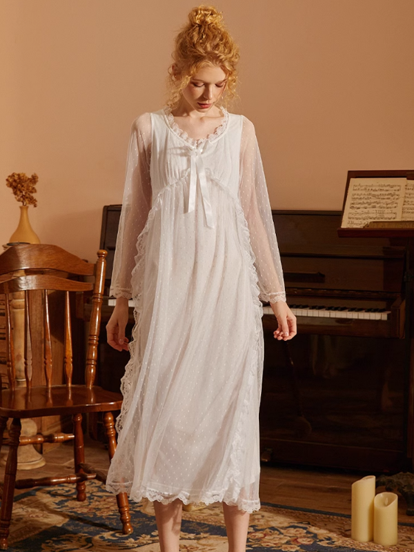 Moonlit Garden Ribbon Nightgown