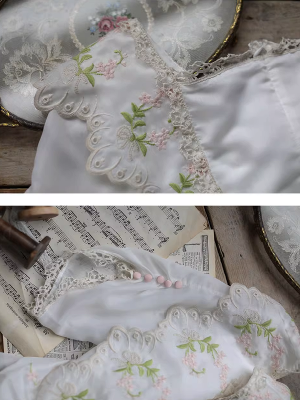 Victorian Floral White Dress