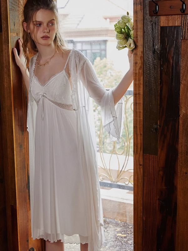 Angel's Embrace Pure White Nightgown