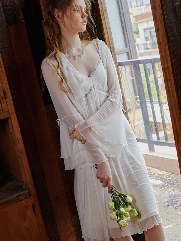 Angel's Embrace Pure White Nightgown