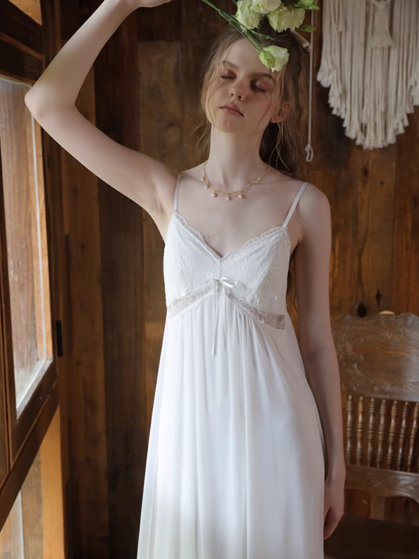 Angel's Embrace Pure White Nightgown