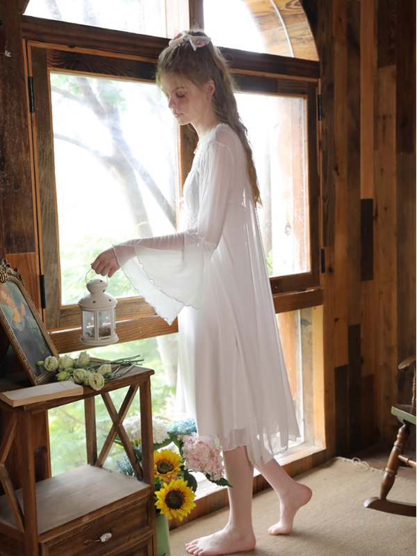 Angel's Embrace Pure White Nightgown