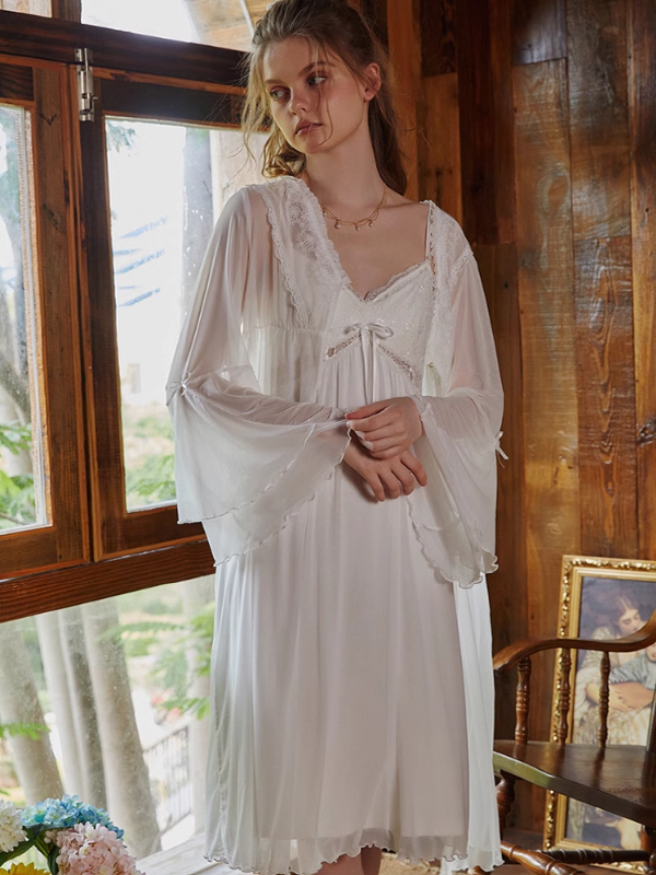 Angel's Embrace Pure White Nightgown