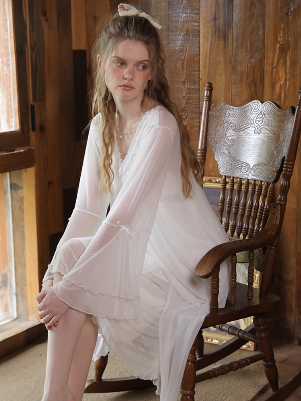 Angel's Embrace Pure White Nightgown