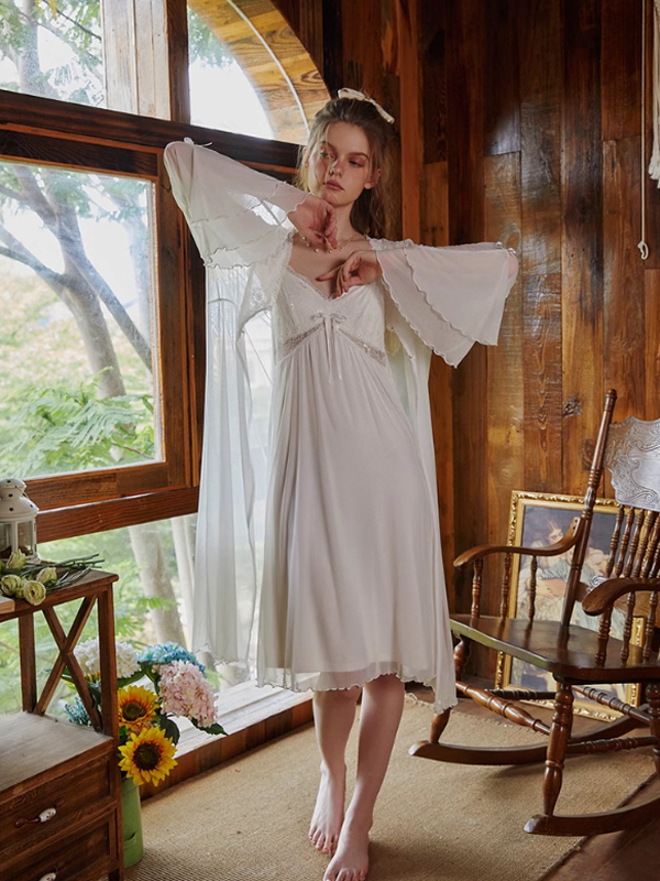 Angel's Embrace Pure White Nightgown