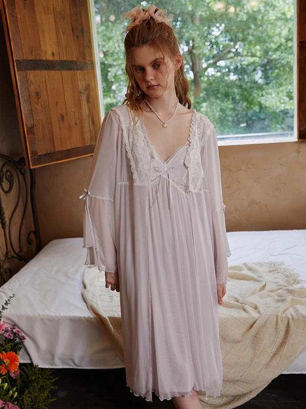 Angel's Embrace Pink Purple Nightgown