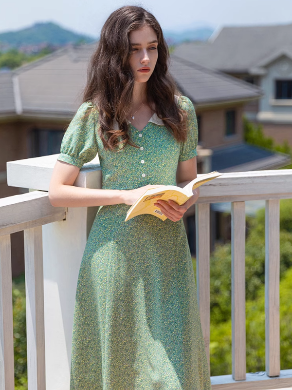 Green Meadow Floral Dress