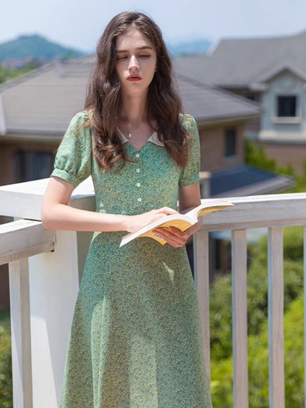 Green Meadow Floral Dress