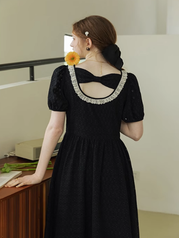 Black Berry Frill Charm Dress