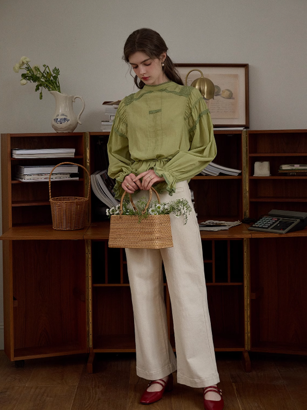 Nora's Light Green Elegance Blouse