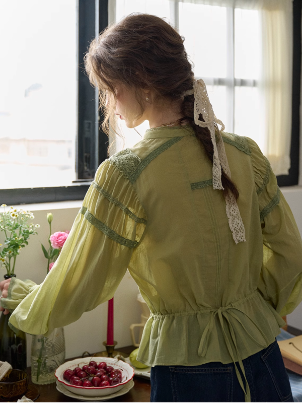 Nora's Light Green Elegance Blouse