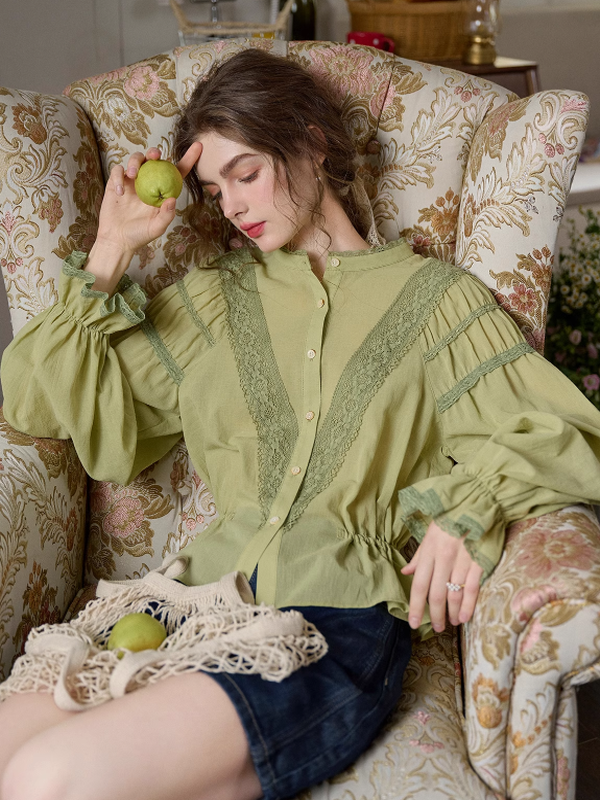 Nora's Light Green Elegance Blouse