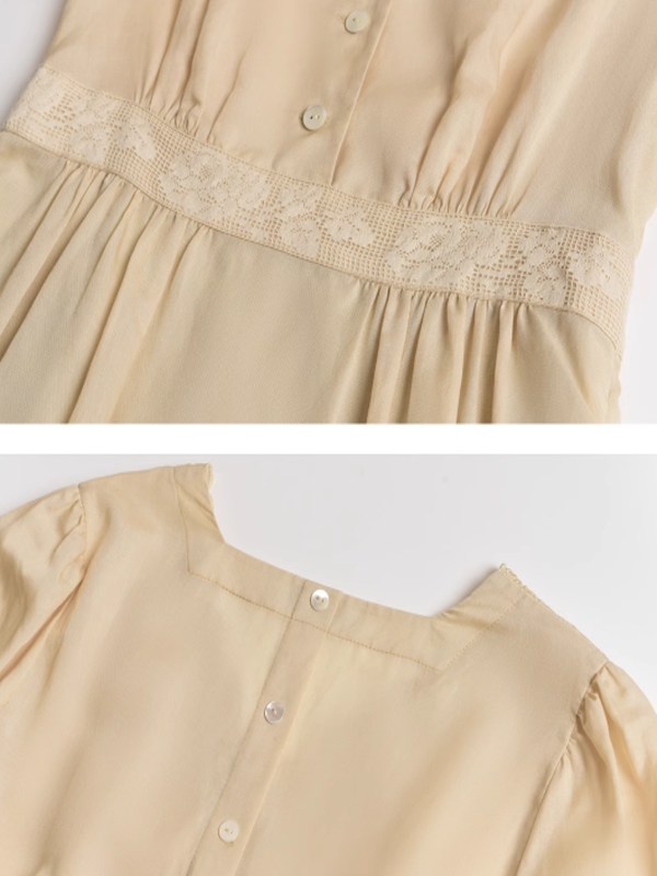 Ella's Cream Embroidery Dress