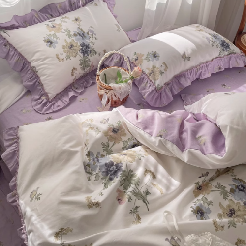 Purple Floral Comfort Bedding Set