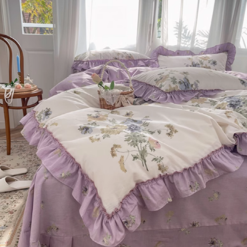 Purple Floral Comfort Bedding Set