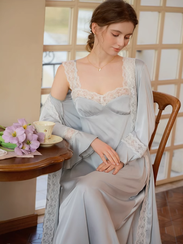 Elegant Whisper Sky Blue Nightgown