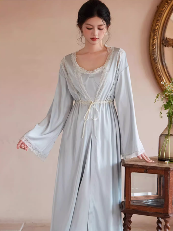 Silken Sky Princess Nightgown Set