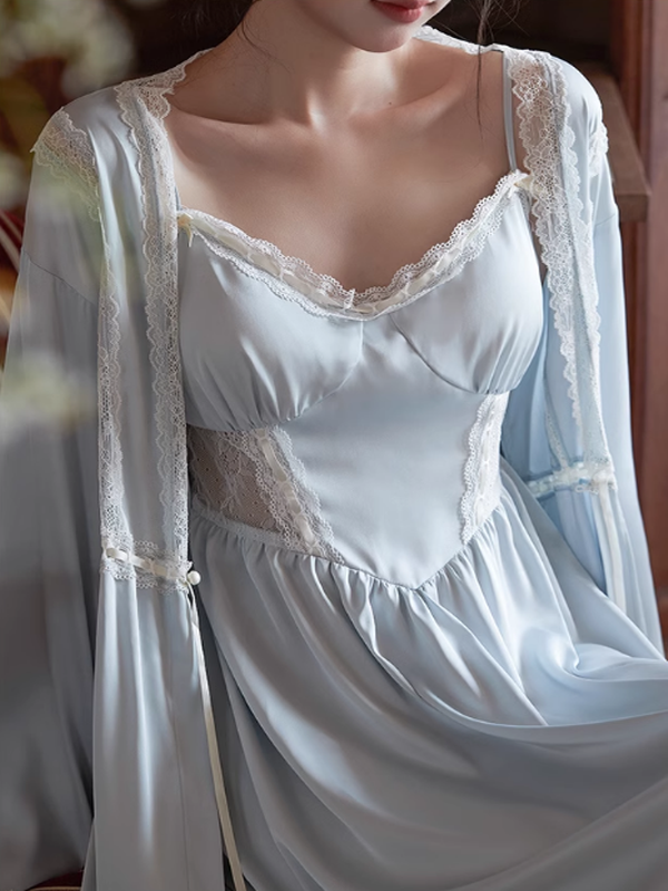 Silken Sky Princess Nightgown Set