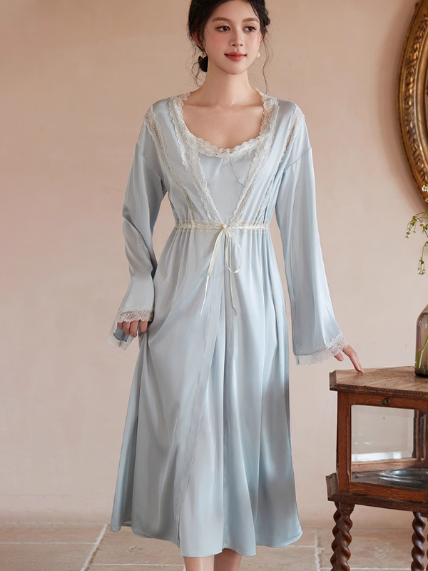 Silken Sky Princess Nightgown Set