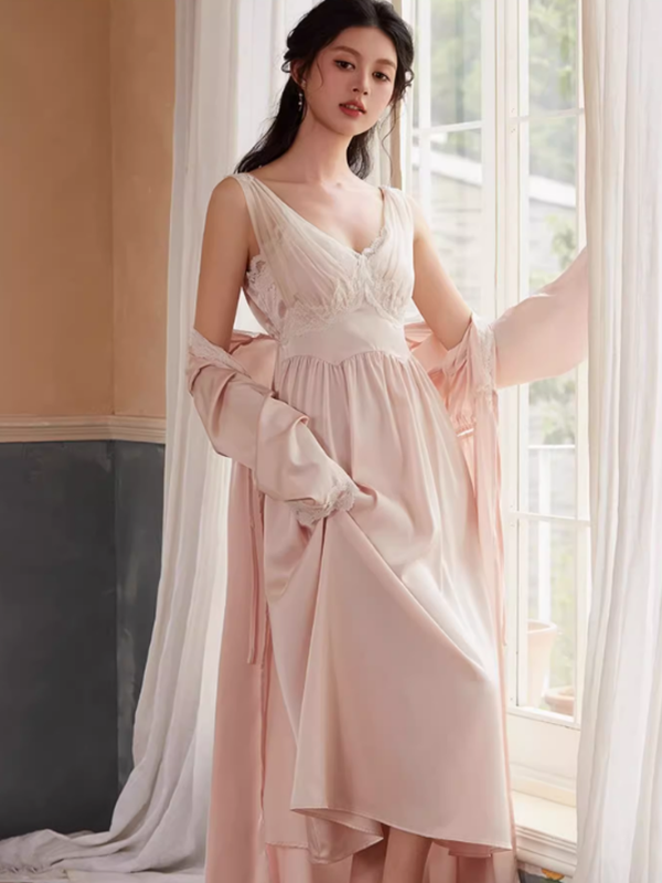 Ethereal Princess Pink Nightgown Set