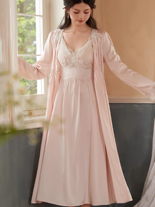 Ethereal Princess Pink Nightgown Set