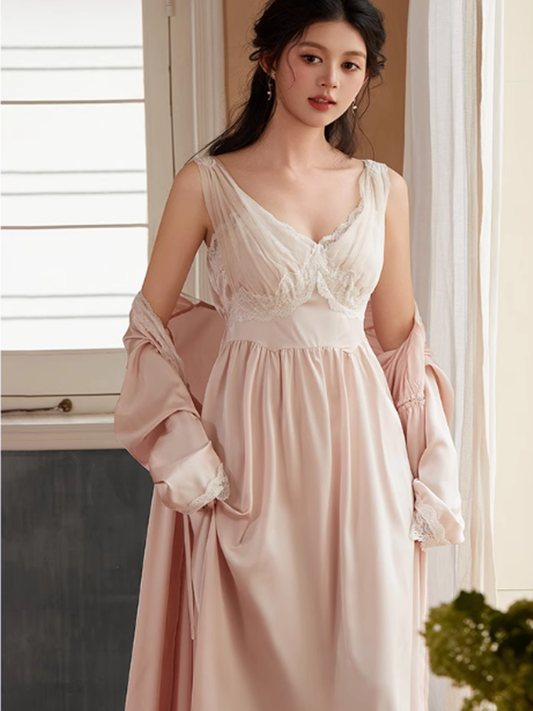 Ethereal Princess Pink Nightgown Set