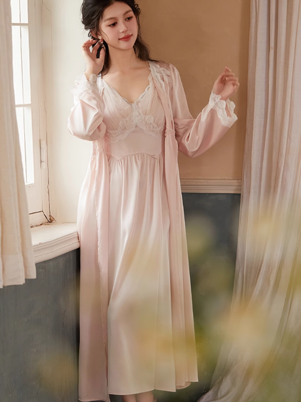 Ethereal Princess Pink Nightgown Set