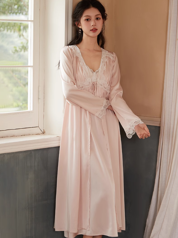 Ethereal Princess Pink Nightgown Set