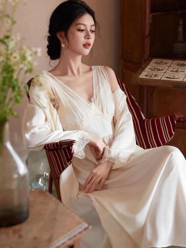 Ethereal Princess White Nightgown Set