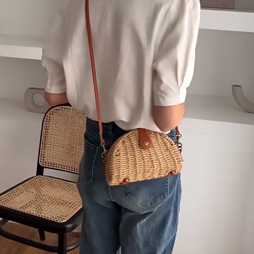 Summer Straw Woven Small Crossbody