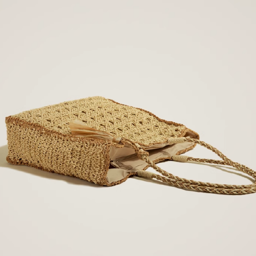 Natural Straw Woven Large Tote Bag