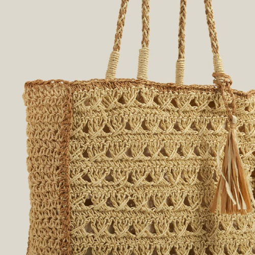 Natural Straw Woven Large Tote Bag