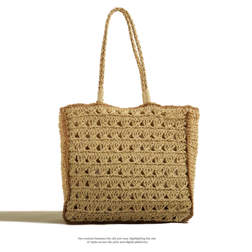 Natural Straw Woven Large Tote Bag