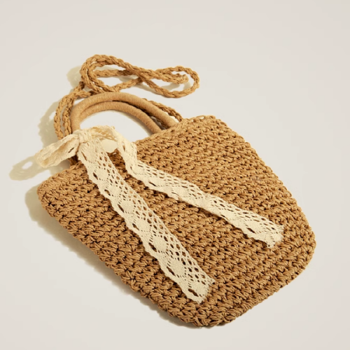 Summer Straw Shoulder Bucket Bag