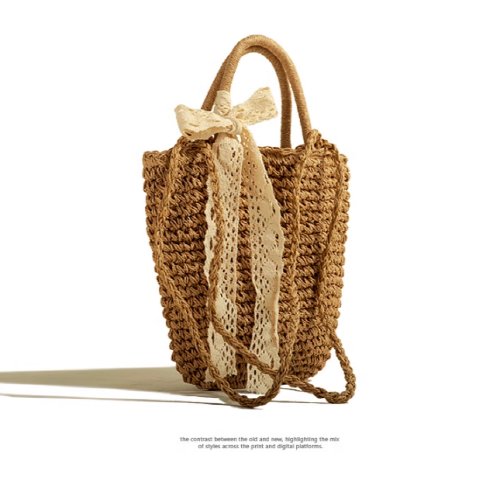 Summer Straw Shoulder Bucket Bag