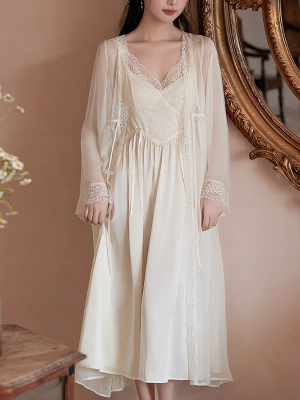 Aurora's Blush Dream Ivory Nightwear Set